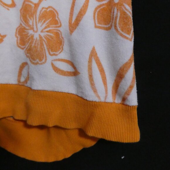 O'NEILL | medium | Terry Cloth White Lace-Up Top | Orange Flowers, String & Trim - Picture 8 of 15